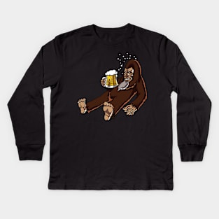 Bigfoot Beer Party Kids Long Sleeve T-Shirt